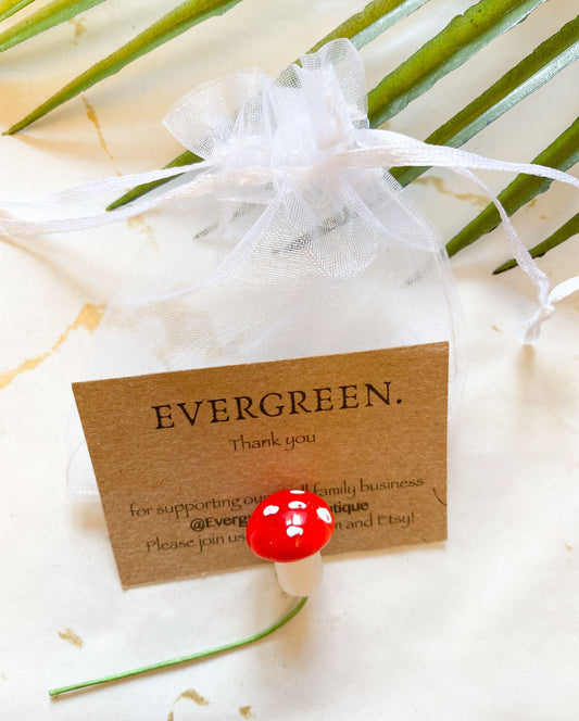 Fairy Garden Mini Red Mushroom - With Craft Wire