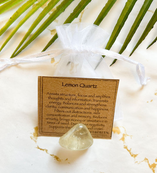 Lemon Quartz Crystal Tumbled Stone - Clarity, Communication & Happiness