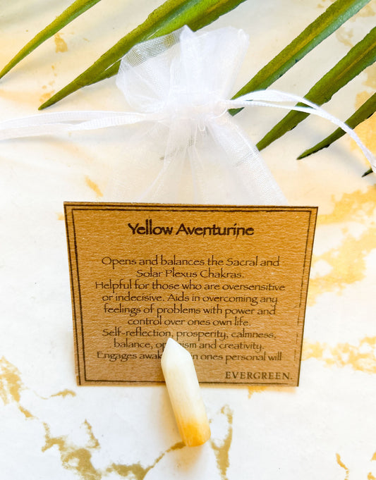 Yellow Aventurine Crystal Point - Balance, Optimism & Creativity