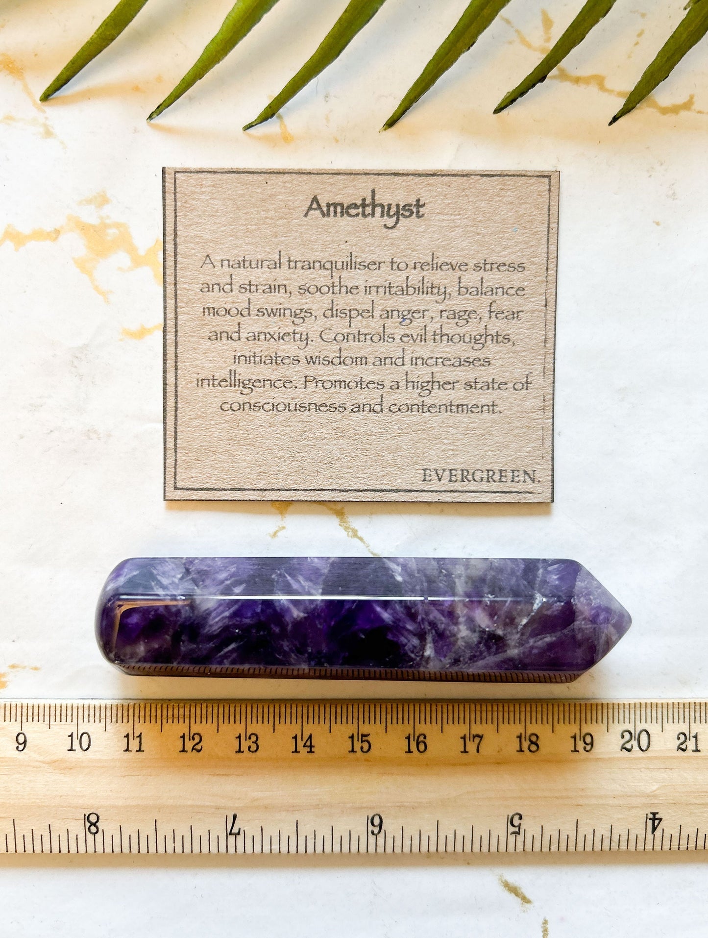 Banded Amethyst 6-Faceted Massage Wand - Balance, Contentment & Wisdom