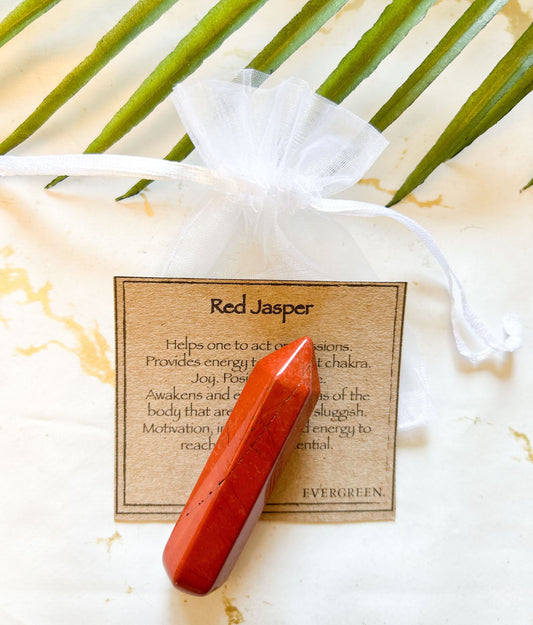Red Jasper Crystal Wand - Motivation, Inspiration & Energy