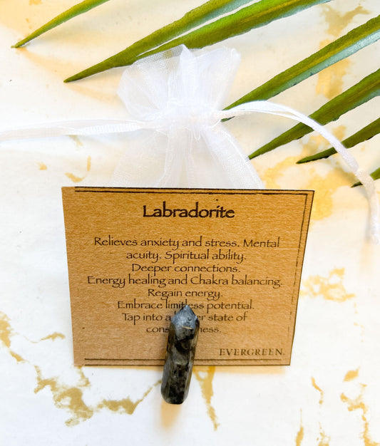 Labradorite Crystal Point - Relieves Anxiety & Stress