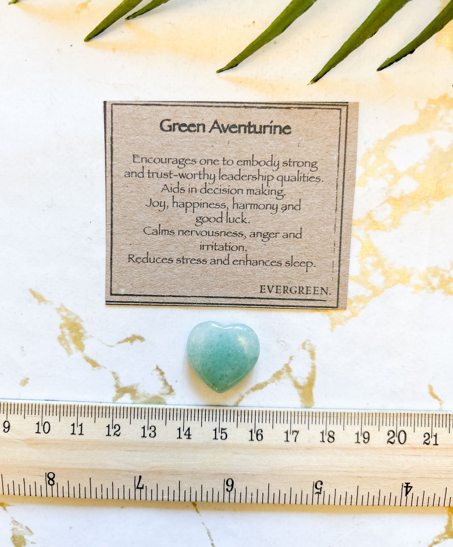 Green Aventurine Crystal Heart 20mm - Happiness, Harmony & Joy