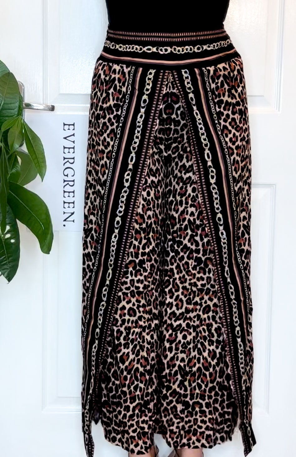 Leopard / Cheetah Print Wrap Trousers Skirt