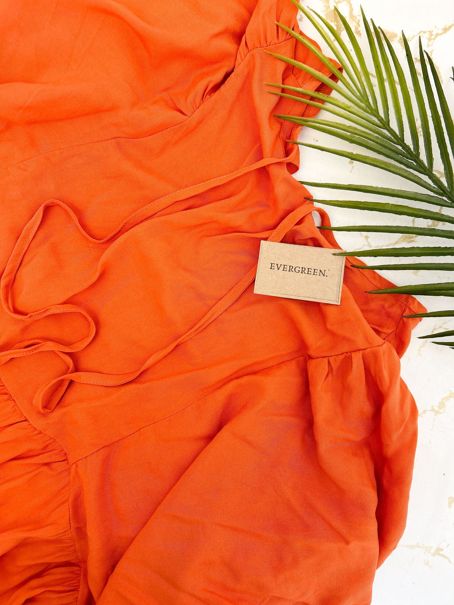 Orange / Brown Boho Loose Fit Midi Dress With Sleeves