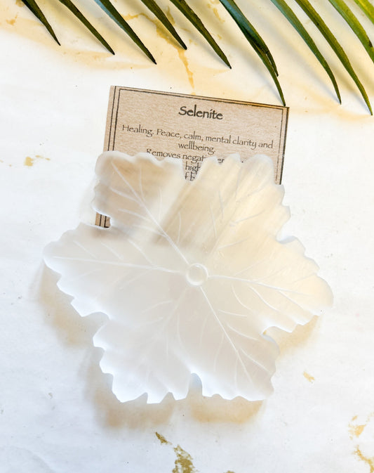 Selenite Crystal Leaf - Peace, Clarity & Wellbeing