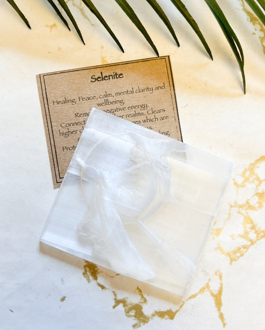 Selenite Crystal Witch On A Broomstick Carving - Peace, Clarity & Wellbeing