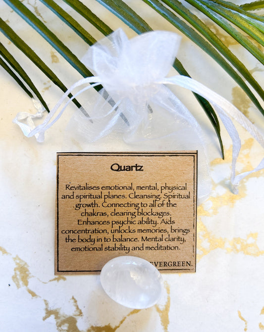 Quartz Crystal Tumbled Stone - Growth, Balance & Clarity