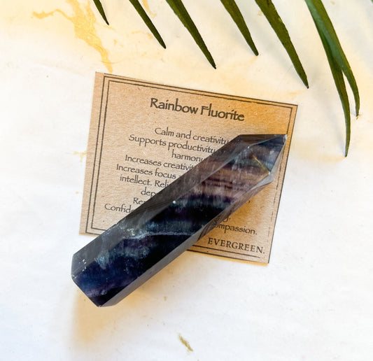 Rainbow Fluorite Crystal Tower / Obelisk - Confidence, Relaxation & Compassion