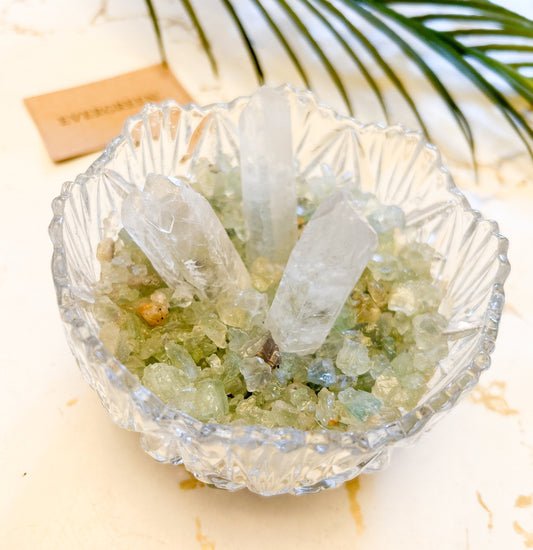 LED Light Crystal Chip And Point Ornate Intention Dish - Intentions & Manifestation