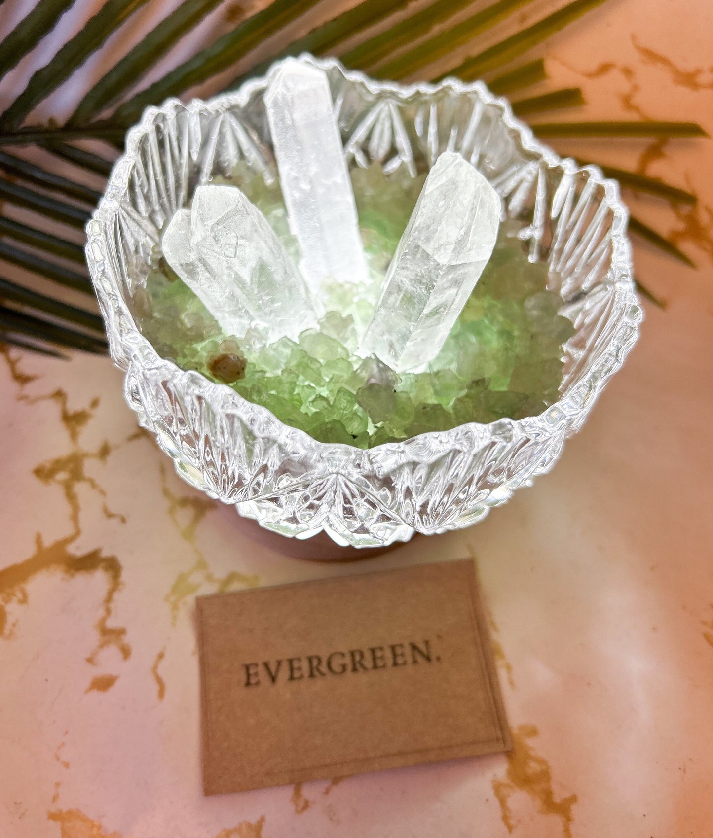 LED Light Crystal Chip And Point Ornate Intention Dish - Intentions & Manifestation