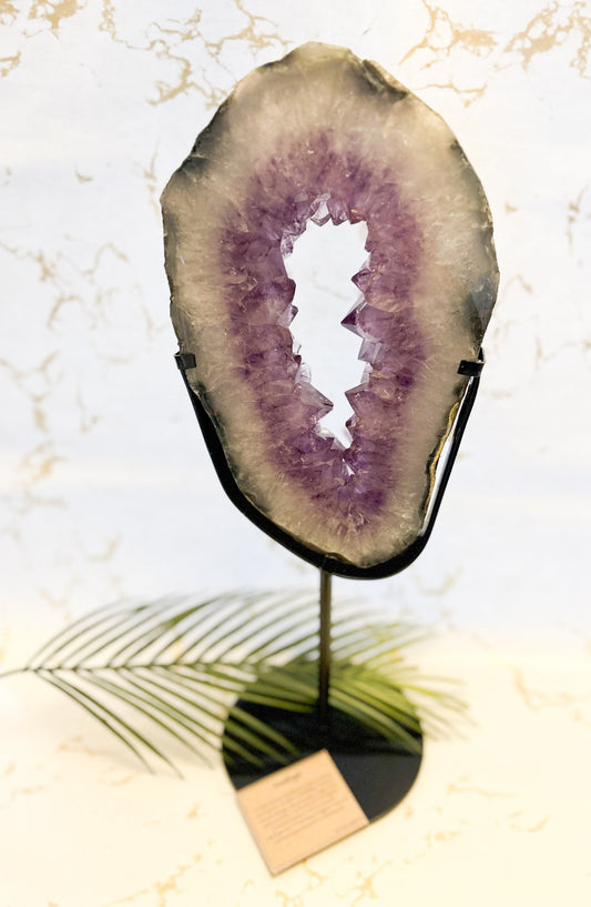 Amethyst Crystal Geode & Custom Stand