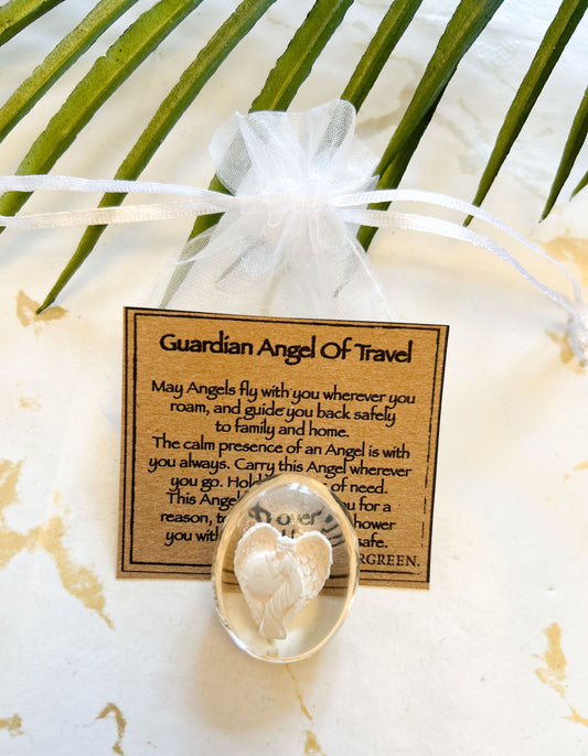 Guardian Angel Of Travel Crystal Resin Worry Stone - Love & Safety