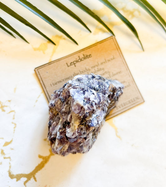 Raw / Rough Lepidolite Crystal - Harmony, Balance & Stability