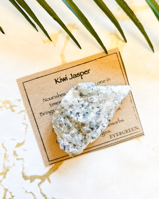 Raw / Rough Kiwi Jasper Crystal - Peace, Healing & Wholeness