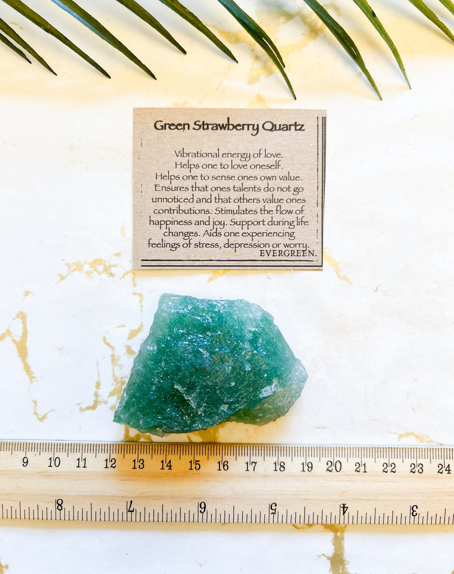 Raw / Rough Green Strawberry Quartz Crystal - Love, Value & Talent