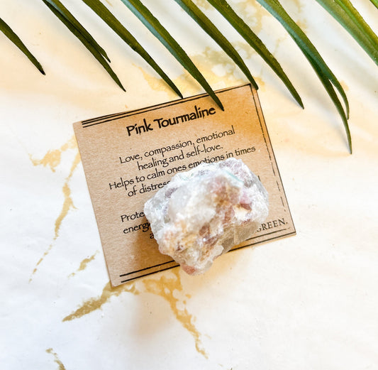 Raw / Rough Pink Tourmaline Crystal - Love, Compassion & Healing