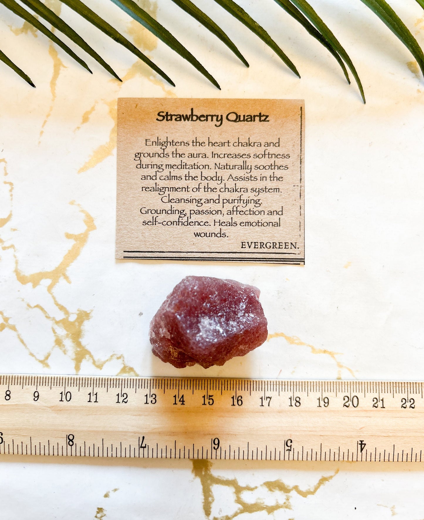 Raw / Rough Strawberry Quartz Crystal - Grounding, Protection & Healing