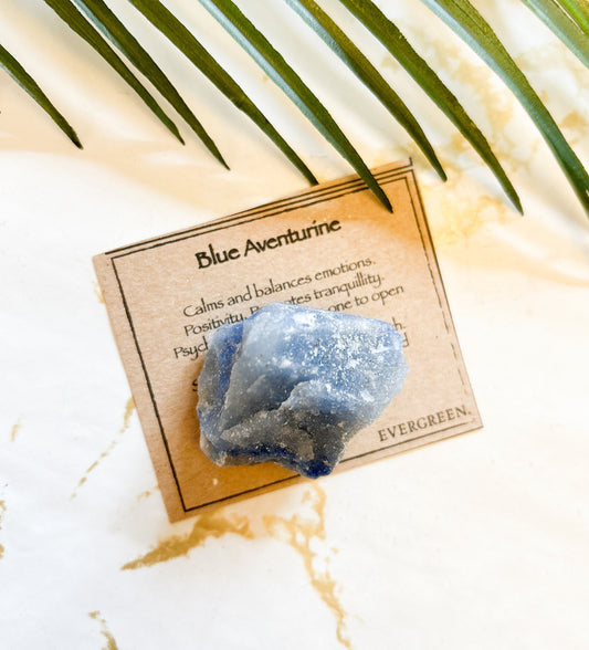 Raw / Rough Blue Aventurine Crystal - Balance, Tranquility & Inner-Strength
