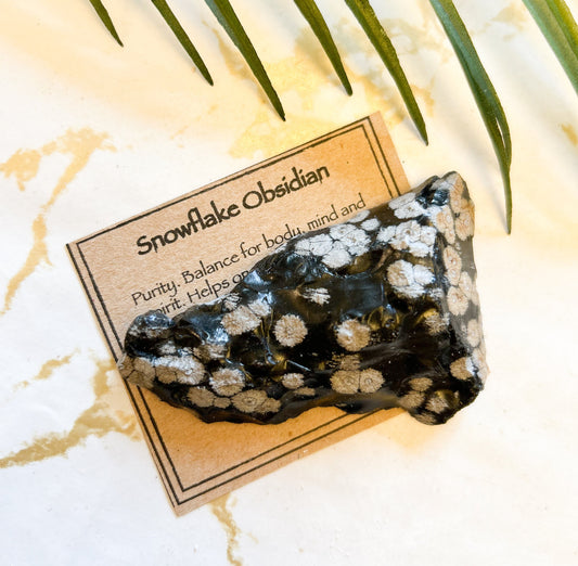 Raw / Rough Snowflake Obsidian Crystal - Empowerment, Purity & Balance