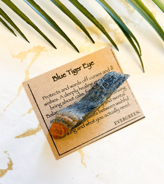 Raw / Rough Blue Tiger Eye Crystal - Protection, Calming & Balance
