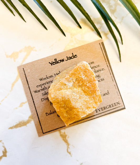 Raw / Rough Yellow Jade Crystal - Wisdom, Courage & Grounding