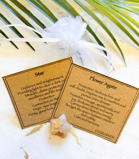 Flower Agate Crystal Star - Protection, Courage & Harmony
