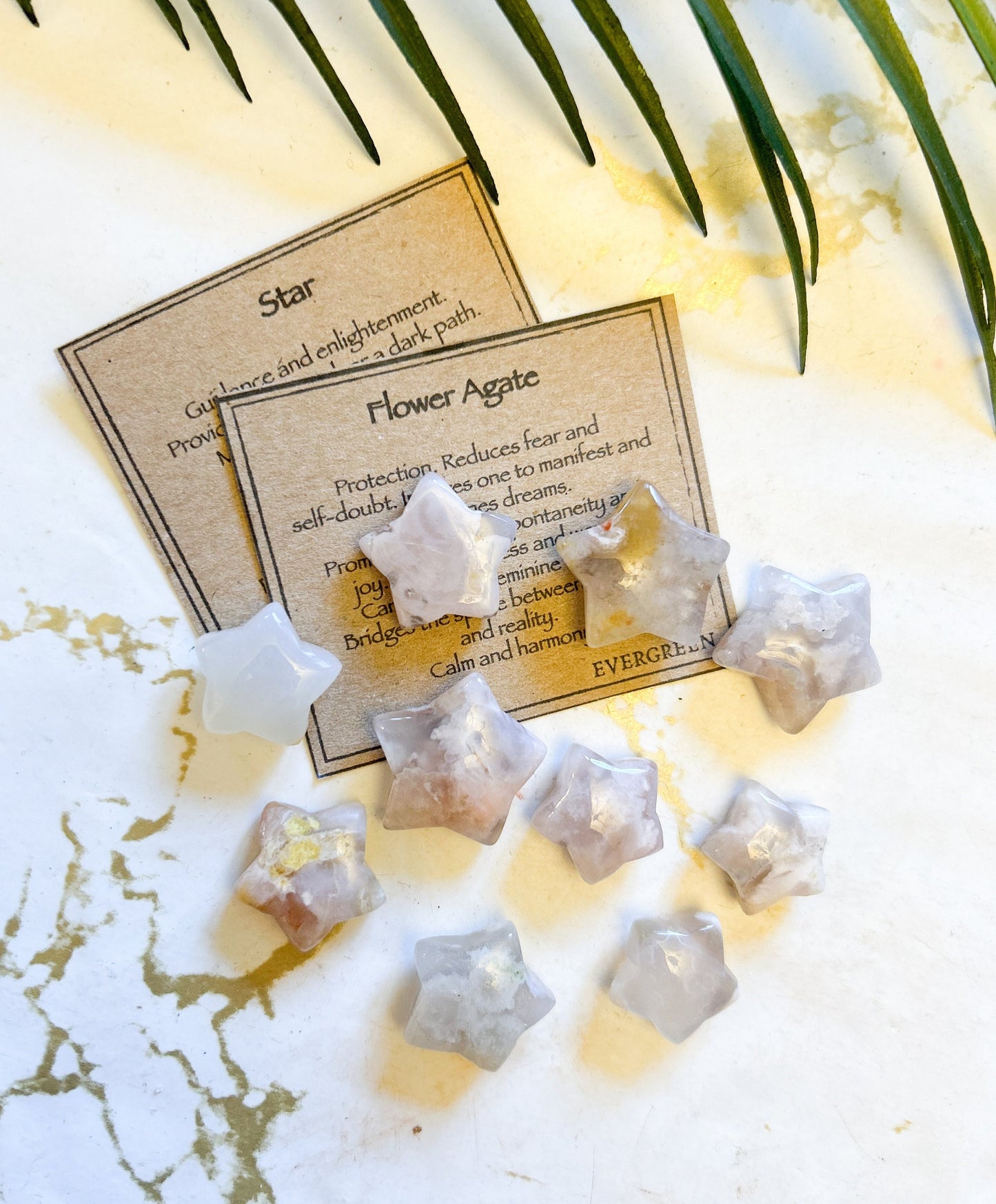 Flower Agate Crystal Star - Protection, Courage & Harmony