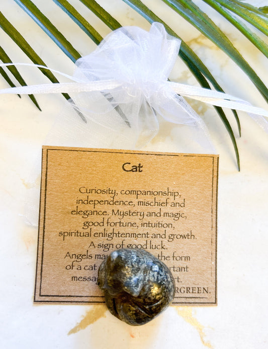 Sleeping / Curled Up Cat Crystal Carving - Wide Variety Available!