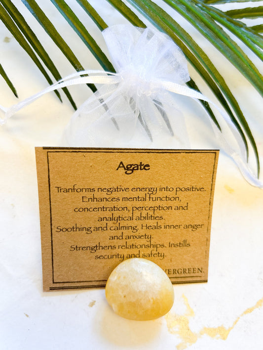Agate Crystal Tumbled Stone - Transformation, Soothing & Security