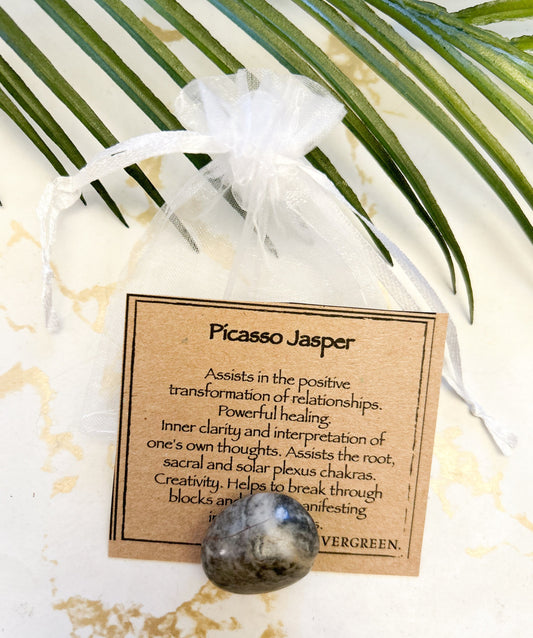 Picasso Jasper Crystal Tumbled Stone - Healing, Transformation & Clarity