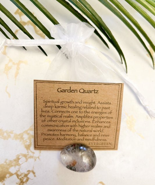 Garden Quartz Crystal Tumbled Stone - Growth, Healing & Communication