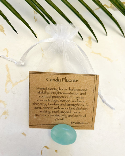 Candy Fluorite Crystal Tumbled Stone - Clarity, Focus & Balance