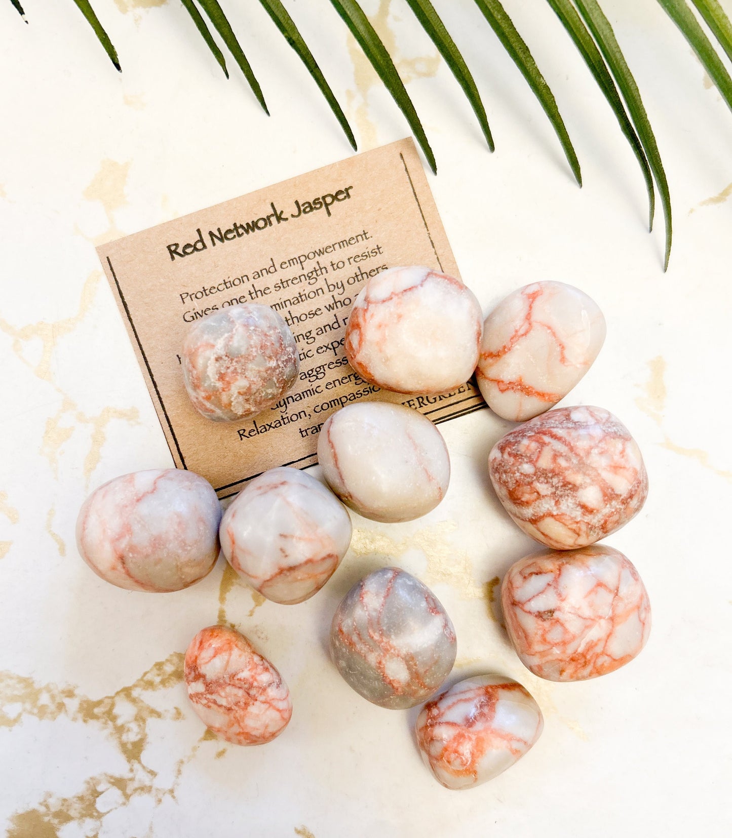 Red Network Crystal Tumbled Stone - Protection, Strength & Empowerment