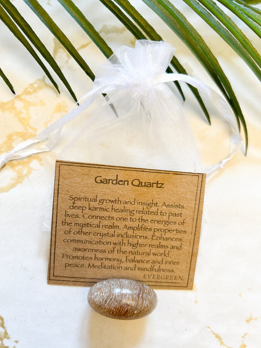 Thousand Layer Garden Quartz Crystal Tumbled Stone - Growth, Communication & Mindfulness