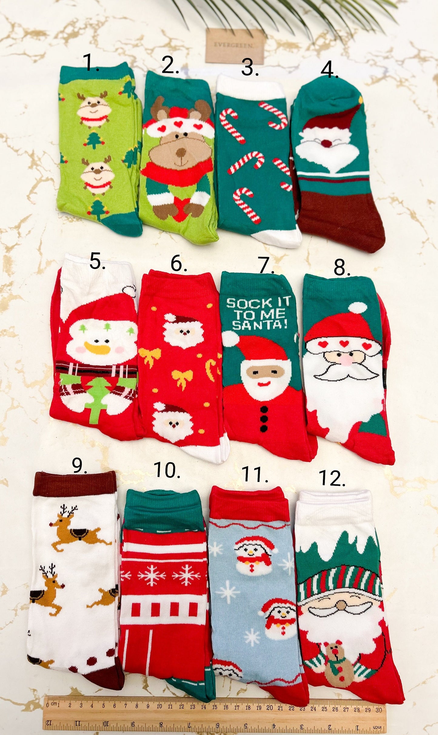 Unisex Christmas Socks - Santa / Father Christmas / Rudolph / Reindeer / Elf /Pudding /Snow / Holly