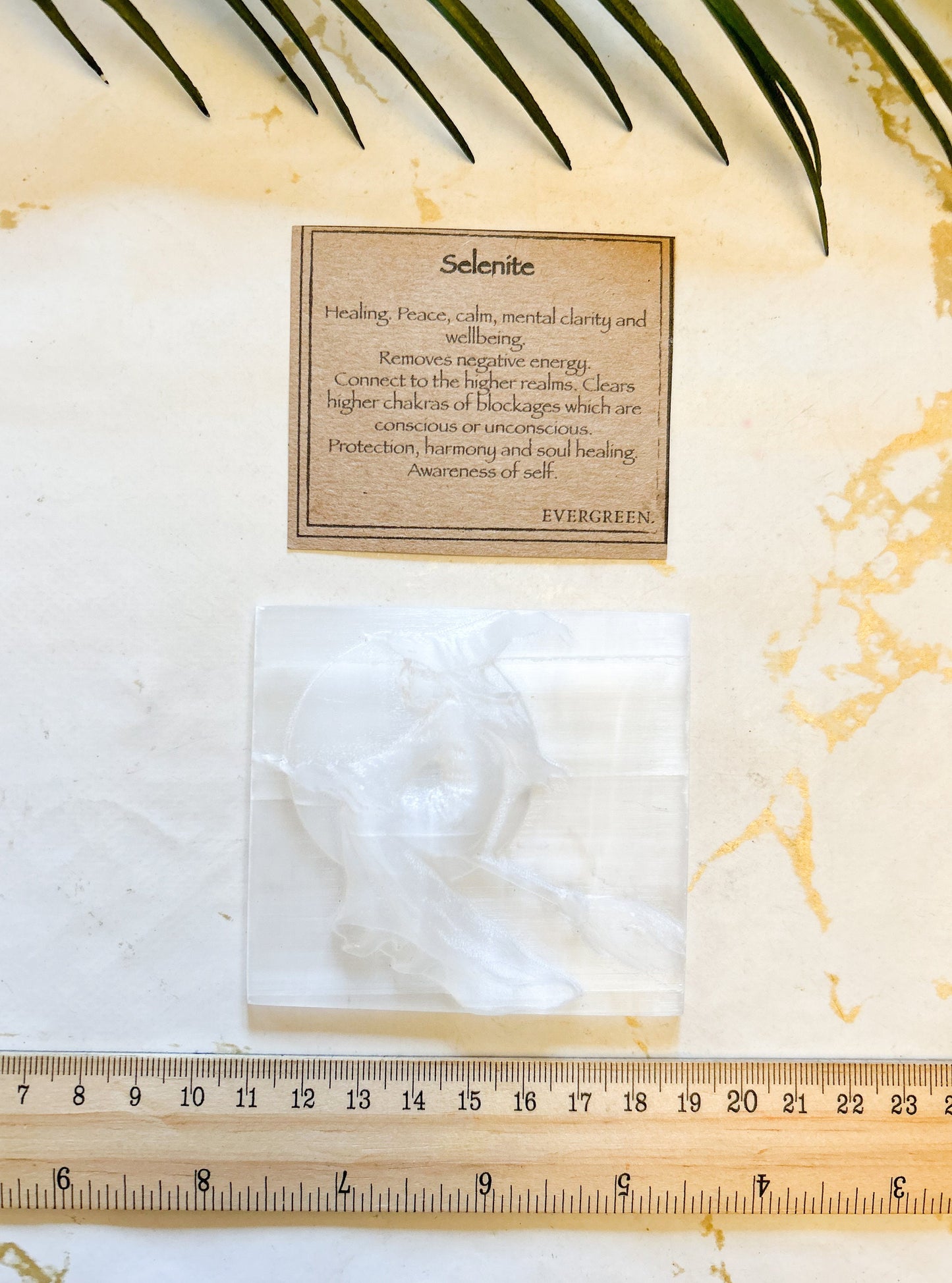 Selenite Crystal Witch On A Broomstick Carving - Peace, Clarity & Wellbeing