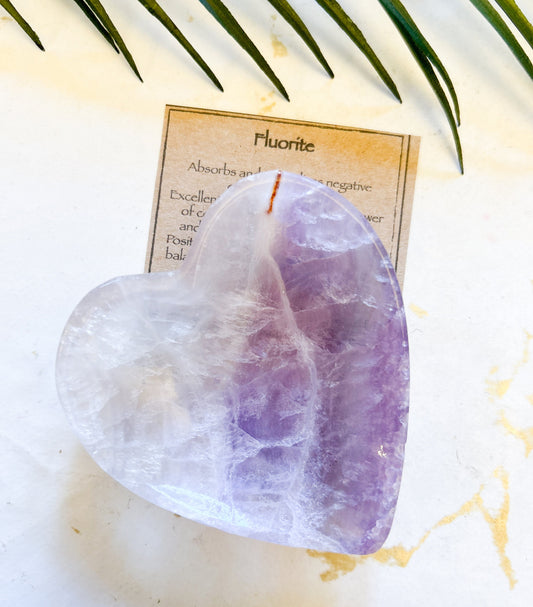Fluorite Crystal Carving Trinket Dish - Cat / Heart / Flower / Leaf