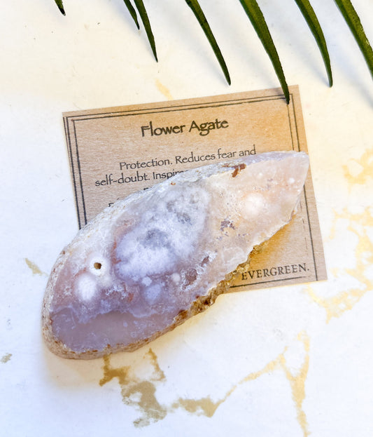 Flower Agate Crystal Slice - Protection, Manifestation & Harmony