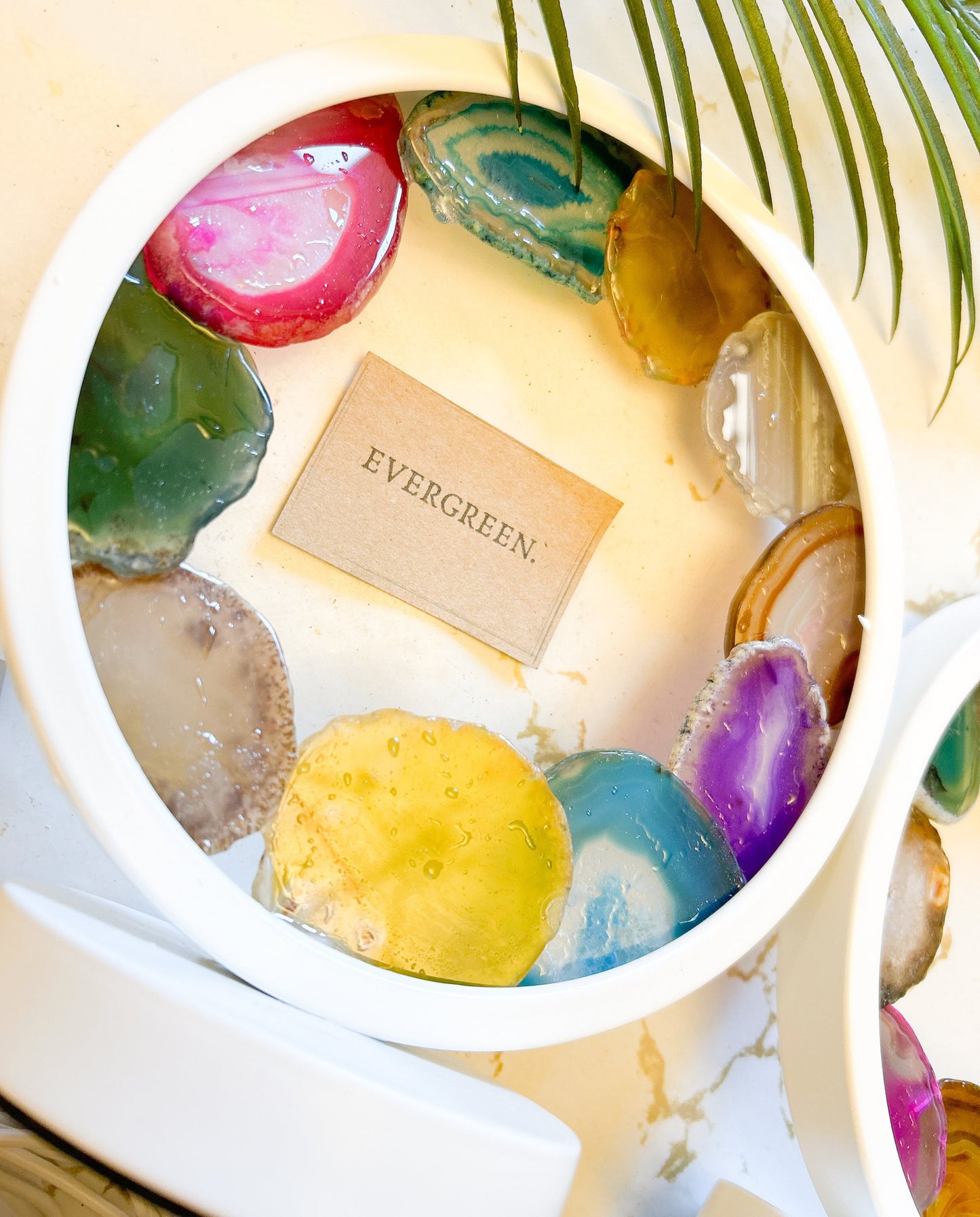 Agate Crystal Slice USB LED Light Table Lamp