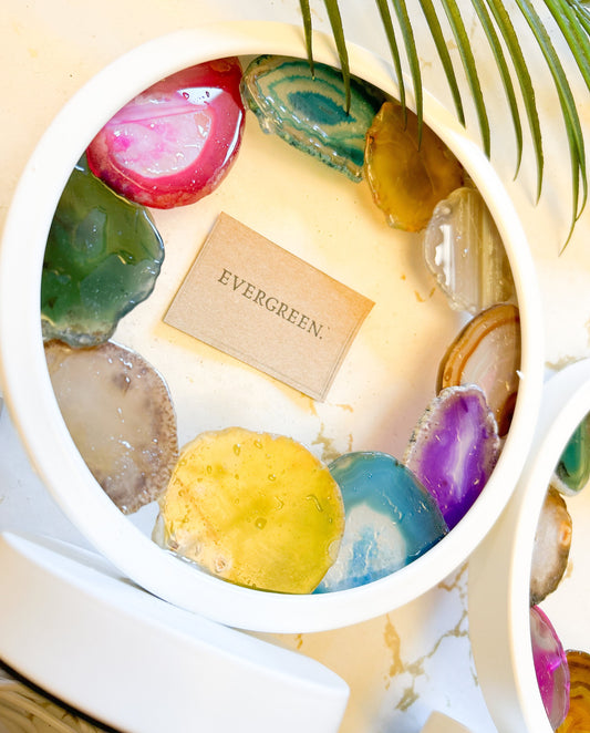 Agate Crystal Slice USB LED Light Table Lamp