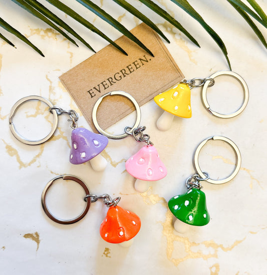 Mushroom / Toadstool Keychain - Variety Of Colours Available!
