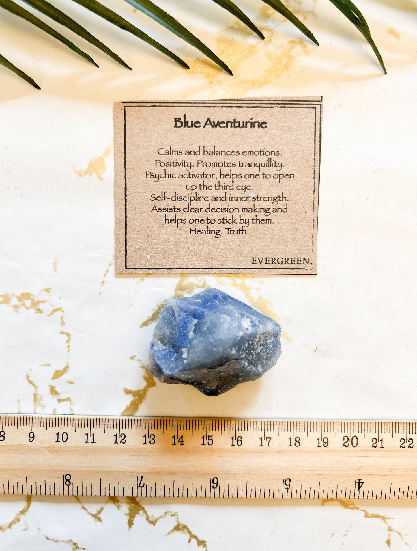 Raw / Rough Blue Aventurine Crystal - Balance, Tranquility & Inner-Strength