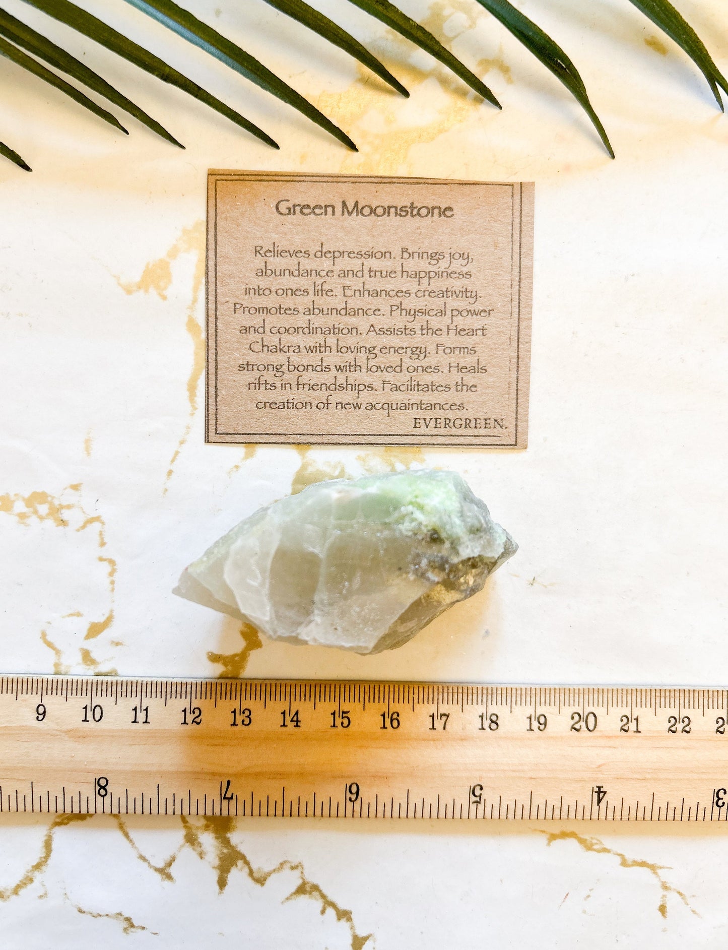 Raw / Rough Green Moonstone Crystal - Joy, Abundance & Happiness