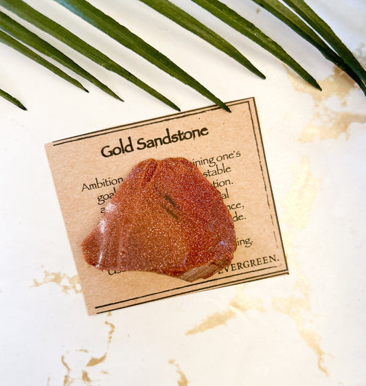 Raw / Rough Gold Sandstone Crystal - Ambition, Energy & Confidence
