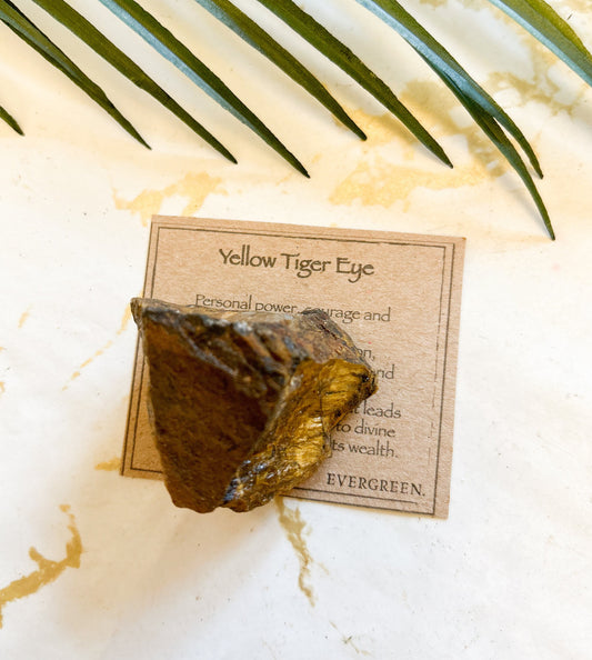 Raw / Rough Yellow Tiger Eye Crystal - Power, Courage & Self-Confidence