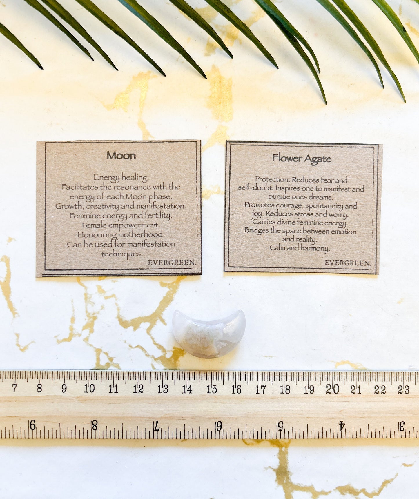 Flower Agate Crystal Moon - Protection, Courage & Manifestation