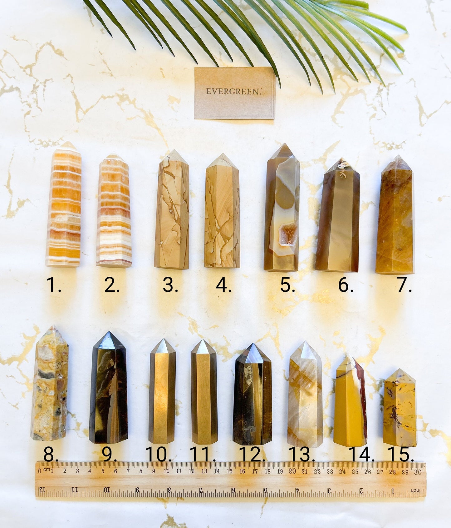 Crystal Tower / Obelisk - Pyrite, Tiger Eye, Carnelian, Calcite, Quartz, Mookaite, Jasper