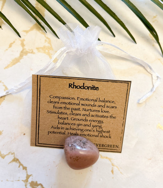 Rhodonite Crystal Tumbled Stone - Balance, Compassion & Energy