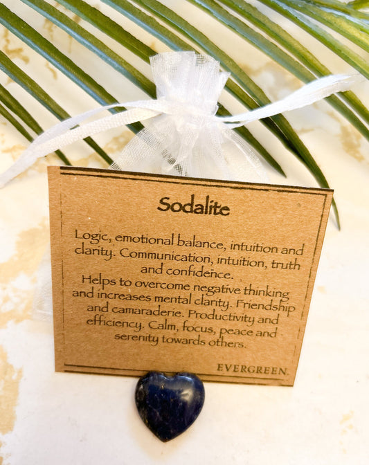 Sodalite Crystal Heart 20mm - Truth, Communication & Clarity